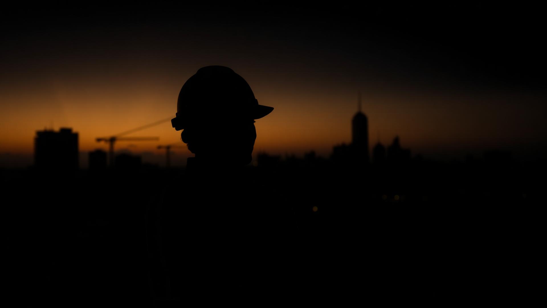 Construction worker silhouette